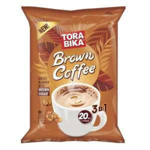 پودر قهوه فوری 3*1 با شکر قهوه ای ساشه 20 عددی - تروبیکا TORABIKA